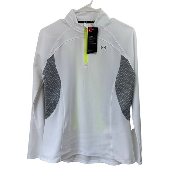 Under Armour Women’s White Long Sleeve 1/4 Zip, Medium - Picture 7 of 9